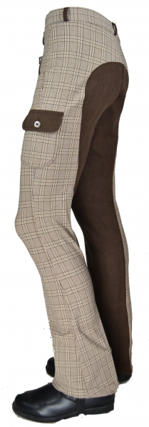 Kinder Jodhpurreithose  "Plaid Pocket" in Coffee